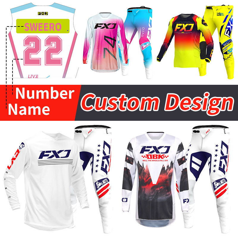Motorcycle Gear Sale - ชุดมอเตอร์ไซค์วิบาก เสื้อและกางเกงสำหรับผู้ใหญ่ สีขาว ชมพู เหลือง ชุดโมโตครอสชายหญิง