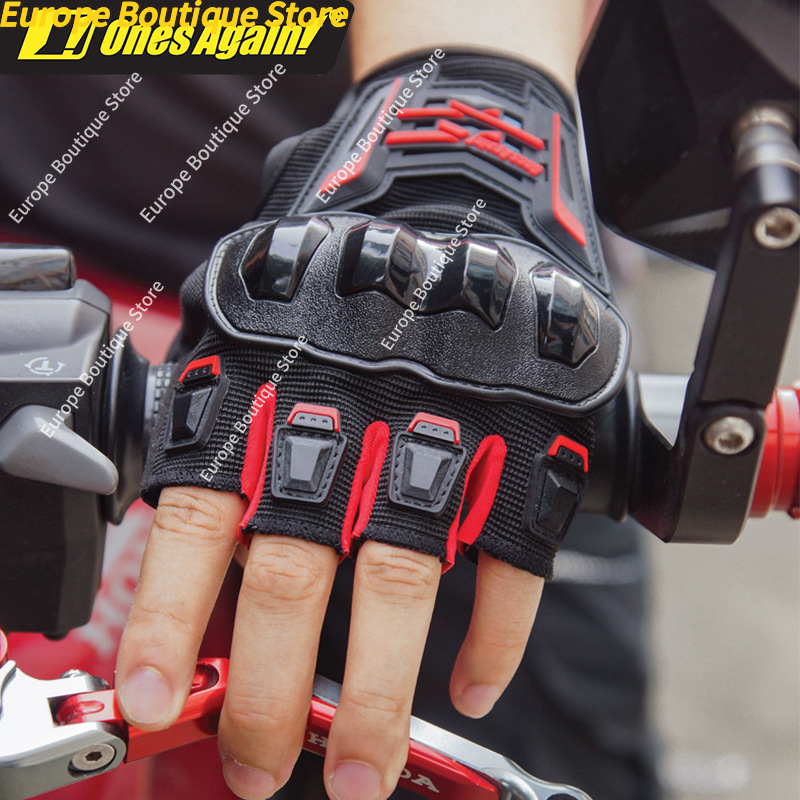 ถุงมือมอเตอร์ไซค์แบบครึ่งนิ้วร - Motorcycle Gear Gloves บทวิจารณ์และราคา