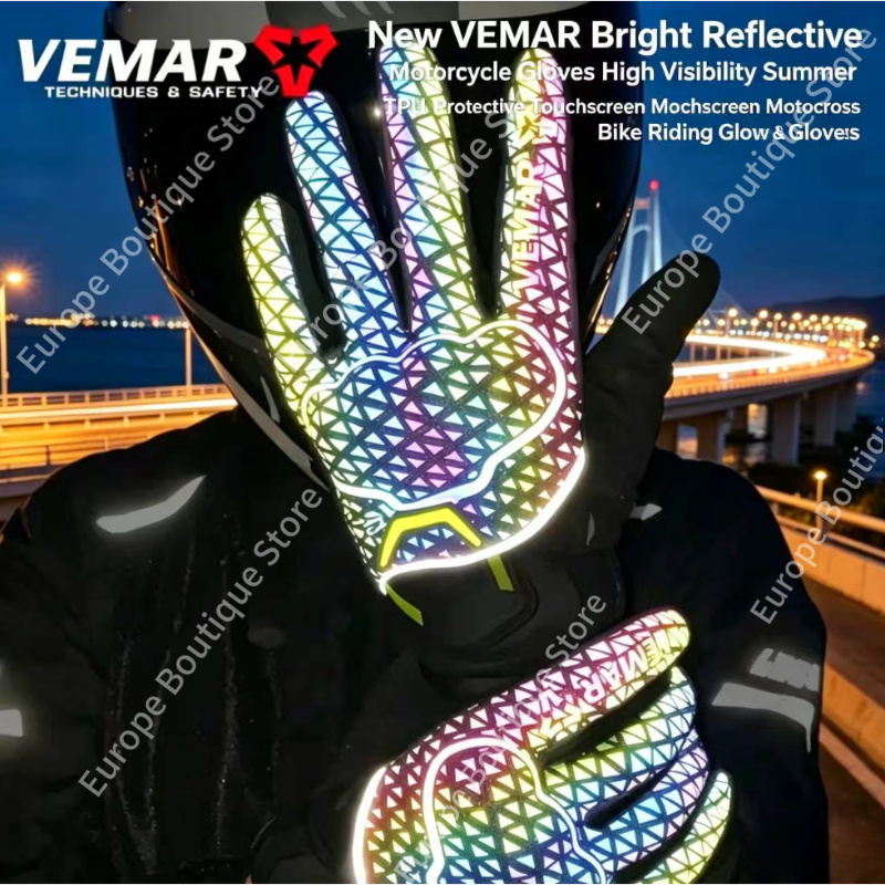ถุงมือมอเตอร์ไซค์ฤดูร้อน VEMAR - Motorcycle Gear Gloves บทวิจารณ์และราคา